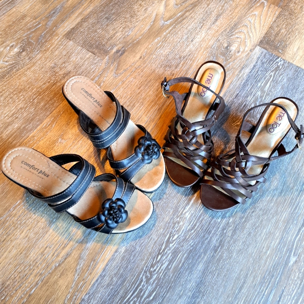 2 Pairs Of Sandals Size 6.5